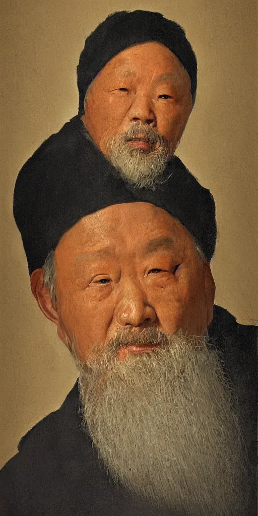 Image similar to painting portrait of a man by yongbo zhao