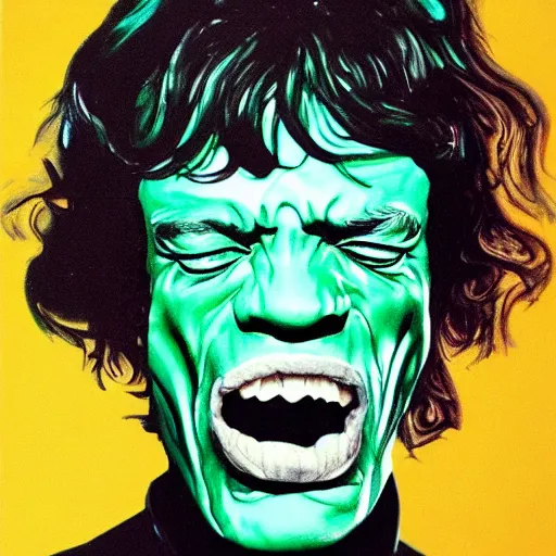 Image similar to mick jagger melting face