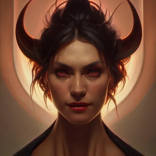 Image similar to perfectly - centered - portrait - photograph of evil demon, super highly detailed, professional digital painting, artstation, concept art, smooth, sharp focus, no blur, no dof, extreme illustration, unreal engine 5, 8 k, art by artgerm and greg rutkowski and alphonse mucha loish and wlop