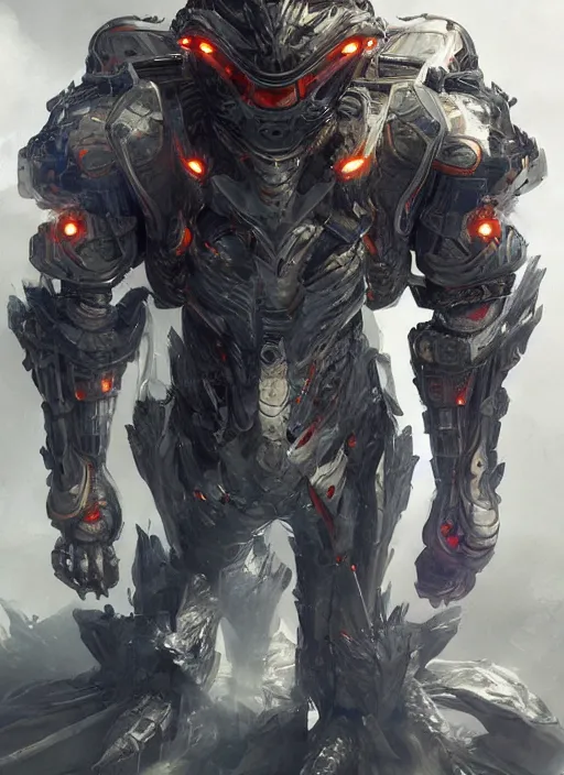 Image similar to the dragon man wearing a technological battle suit, aura of light, artificial intelligence, scifi, futuristic, highly detailed, trending on artstation, lee ji - eun, advanced technology, art by vitaly bulgarov and nivanh chanthara and lance wilkinson