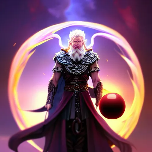 Image similar to odin holds his hands on the dragon orb, fantasy art, anime - style digital painting by wlop, digital painting by yanjun cheng, by wlop, by brom, cgsociety contest winner, digital painting, trending on artstation, beautiful, hd, colored line - art, by chuby mi, ultra anime, intricate details, by eran note, 8 k