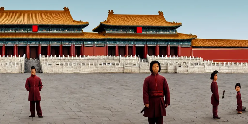 Prompt: a very high resolution image from a new movie, forbidden city, front view, photorealistic, photography, directed by wes anderson