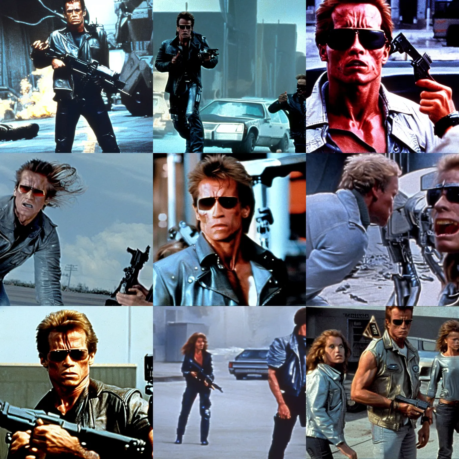 Prompt: a film still from the terminator ( 1 9 8 4 )