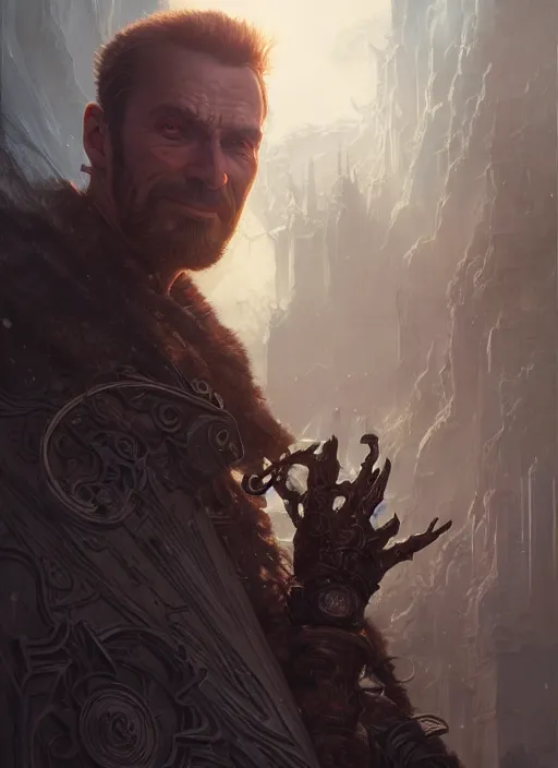 Image similar to clink eastwood as oscar diggs, intricate, wizard, d & d, fantasy, art nouveau, digital painting, trending on artstation, sharp focus, wide shot, illustration, global illumination, ray tracing, art by artgerm and greg rutkowski and ruan jia