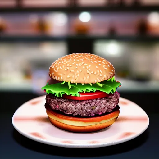 Image similar to burger with a blobfish inside, extremely detailed, 8k resolution, high detail