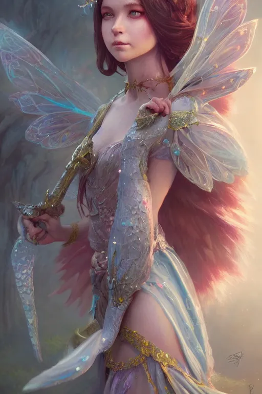 Image similar to fairy princess, highly detailed, d & d, fantasy, highly detailed, digital painting, trending on artstation, concept art, sharp focus, illustration, art by artgerm and greg rutkowski and fuji choko and viktoria gavrilenko and hoang lap