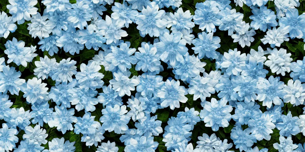 Image similar to minimalistic wallpaper of light blue flowers, matte painting