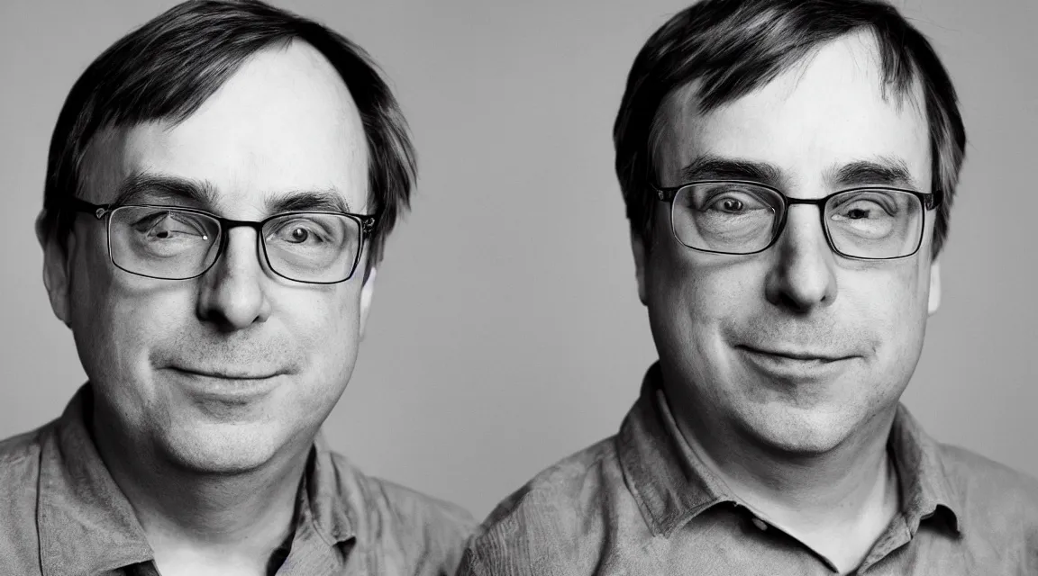 Image similar to portrait of Linus Torvalds taked by Richard Avedon