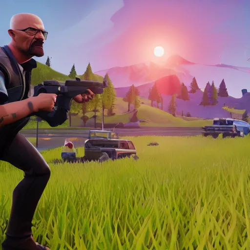 Image similar to Walter White in Fortnite gameplay screenshot