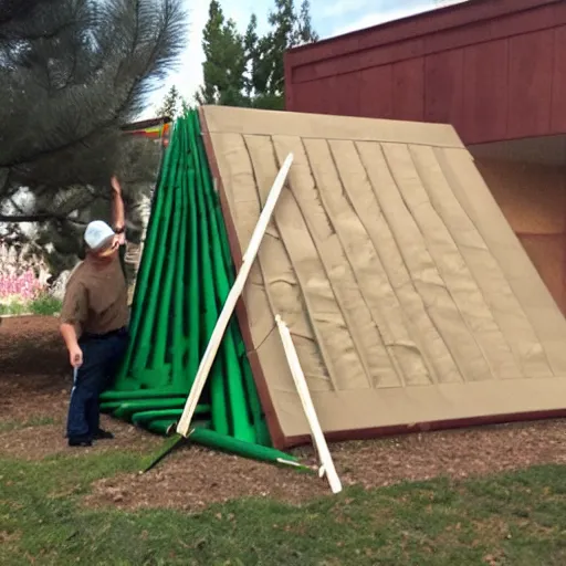 Image similar to Yoda using the force to put together a sukkah, sukkot, shelter