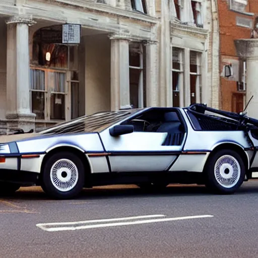 Prompt: photo of a delorean