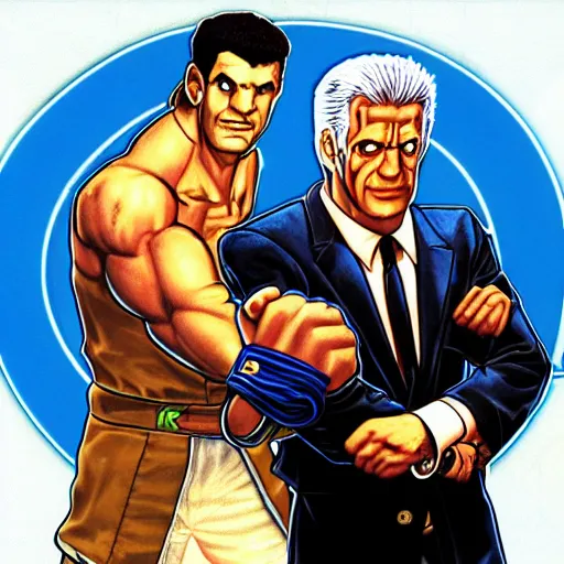 Prompt: alex trebek, street fighter iii character selection artwork, high detail