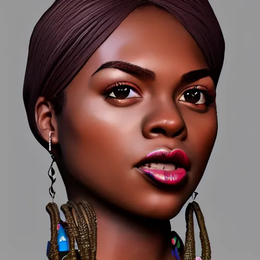 Image similar to Strong African American women, cute,kinda thick,40k portrait, 4k resolution, highly detailed, artstation, very sharp, epic