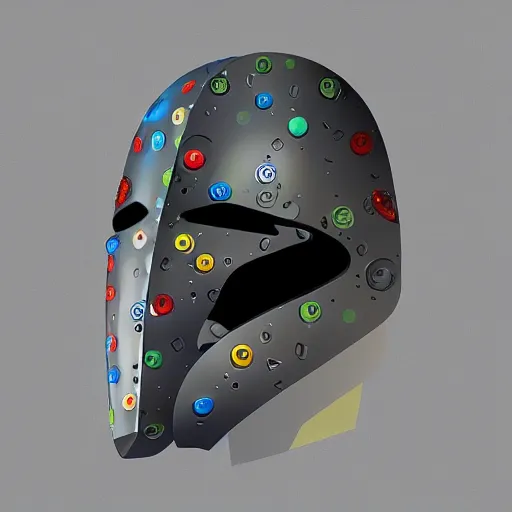 Image similar to cyberpunk helmet in the shape of a bird with stickers by Vitaly Bulgarov, a beak, high details