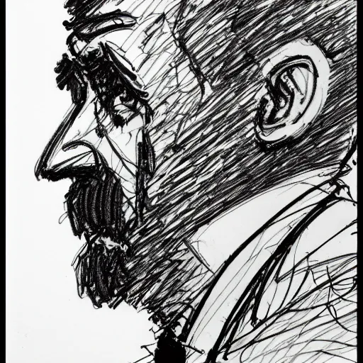 Prompt: a realistic yet scraggly portrait sketch of the side profile of a stern and sophisticated the spy, trending on artstation, intricate details, in the style of frank auerbach, in the style of sergio aragones, in the style of martin ansin, in the style of david aja, in the style of mattias adolfsson