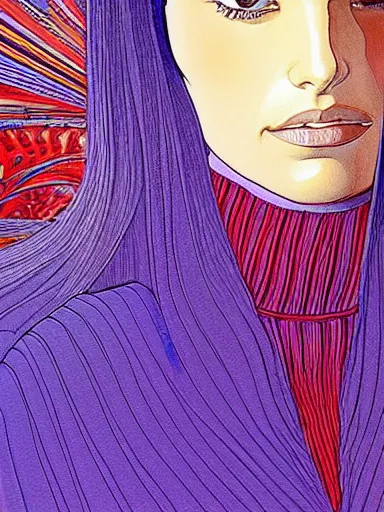 Prompt: a beautiful painting of natalie portman by jean giraud moebius and by studio ghibli, award winning painting, hyperdetailed, detailed