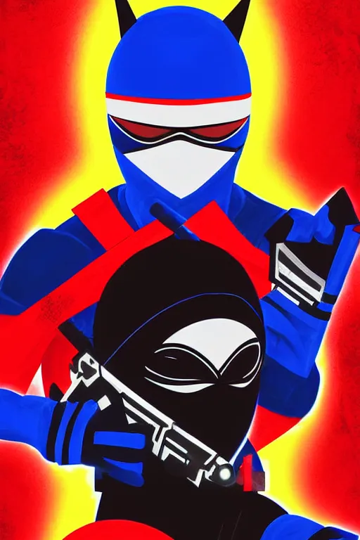 Image similar to ninja ranger mission on silent. pop art, no duplicate image, glowing lights, ultra details, digital painting, artstation, concept art, smooth, sharp focus, illustration, intecrate details, art by richard hamilton and mimmo rottela, pixels art by paul robertson