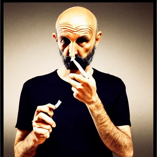 Image similar to very accurate photo, very coherent image, hyper realistic photo of a man holding a cigarette in a hand, by Omar Reda, Tim Booth, award-winning shot