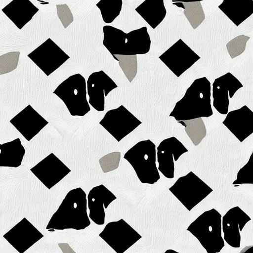 Prompt: symmetrical quilt pattern of dogs head