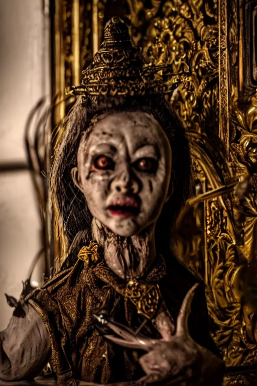 Prompt: horror movie pengabdi setan 3, high resolution, photorealistic, smooth, details, 4 k, aesthetic lighting, baroque object, sharp focus, hyperdetailed object, professional photography, pullitzer winning, 8 0 0 photo by : canon eos 5 d mark iv, by karah mew and adnan abidi and jodie bateman