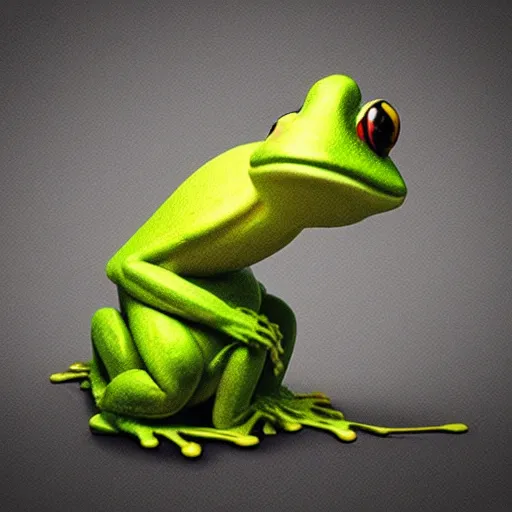 Image similar to “ frog wearing top hat sitting in front of a lamp, realistic, whimsical, volumetric lighting, 3 d ”