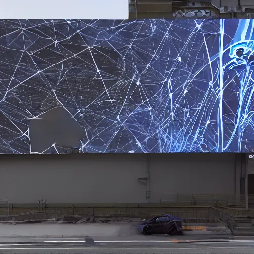 Image similar to sci-fi wall structure on the coronation of napoleon painting and photogrammetry point cloud digital billboard in the middle, unreal engine 5, keyshot, octane, artstation trending, ultra high detail, ultra realistic, cinematic, 8k, 16k, in style of zaha hadid, colors in style of nanospace Michael Menzelincev, colors in style of the Blade Runner 2049, in plastic, dark, tilt shift,