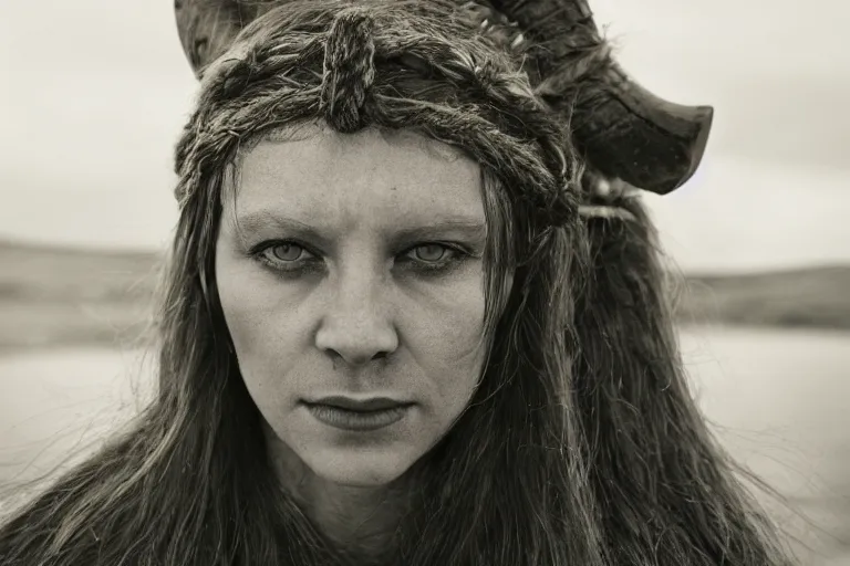 Image similar to portrait of a beautiful Viking woman By Emmanuel Lubezki