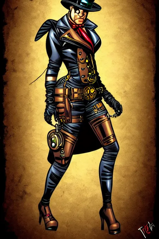 Image similar to steampunk superhero, digital art, comics style art, highly detailed