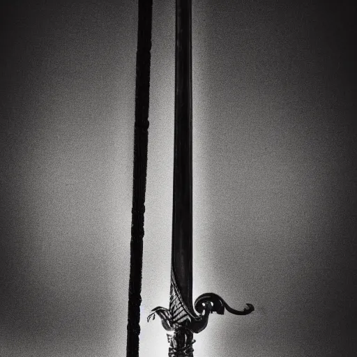 Image similar to a sword hanging over a man sitting in the dark cinematic 3 5 mm moody hdr