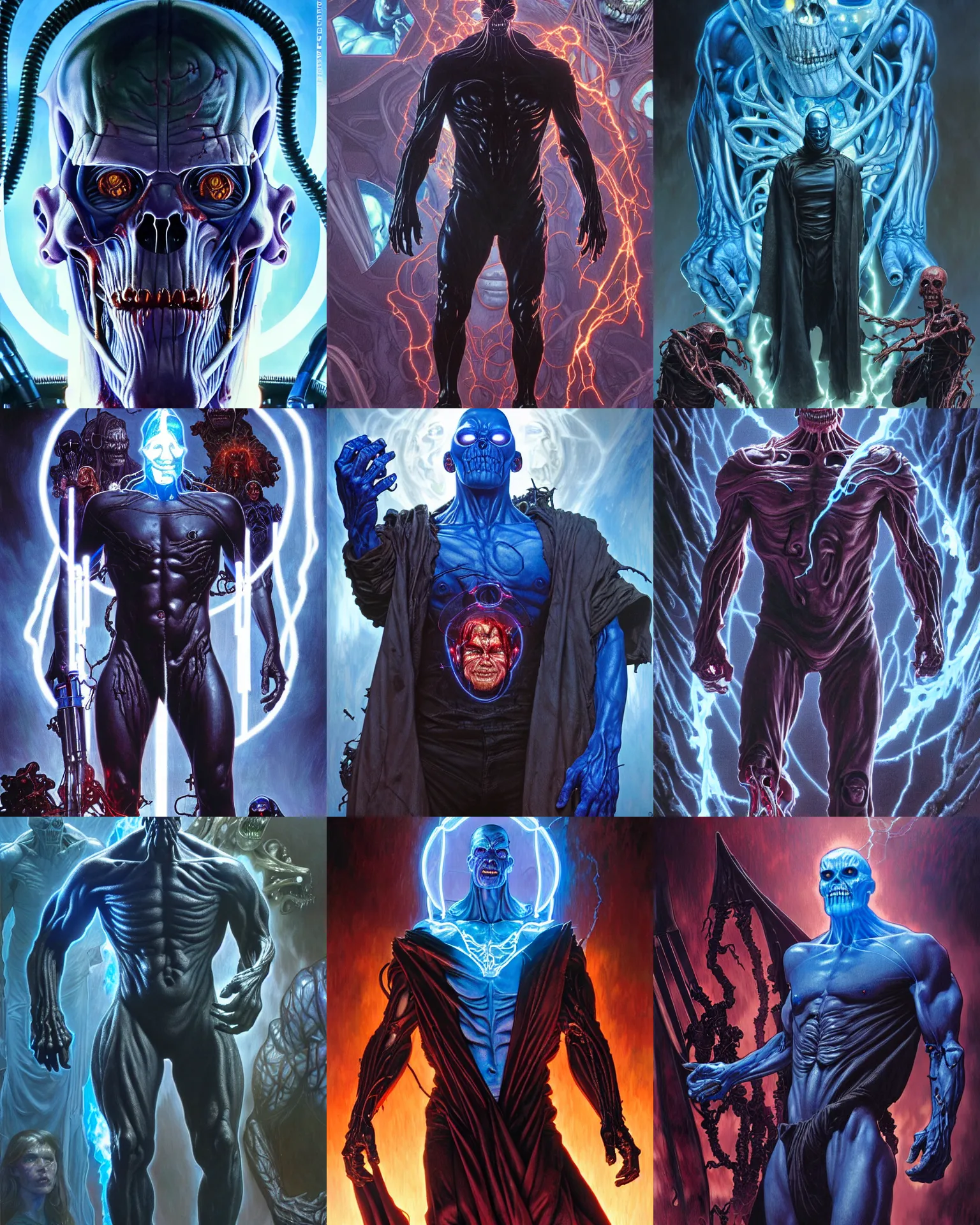 Prompt: the platonic ideal of terminator 2 of cletus kasady ultimate carnage thanos dementor doctor manhattan chtulu nazgul, detailed, intricate, hyperrealism, intense, scary, decay, dmt, art by brock hofer and artgerm and greg rutkowski and alphonse mucha
