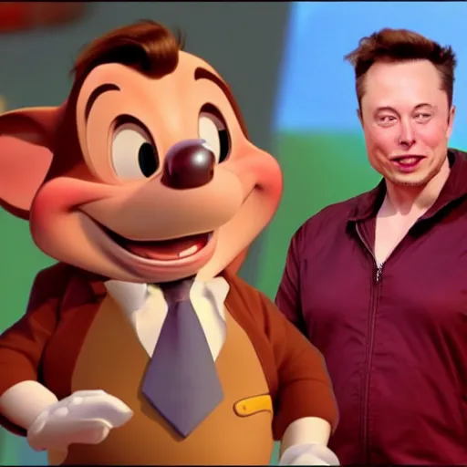 Prompt: elon musk animated in a disney movie 4 k quality super realistic