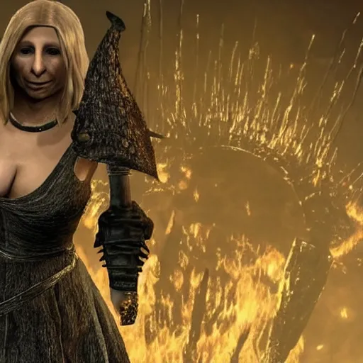 Image similar to Barbara Streisand in Dark Souls