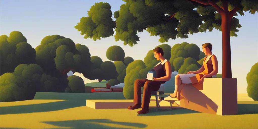 Image similar to dreaming, summer evening, kenton nelson