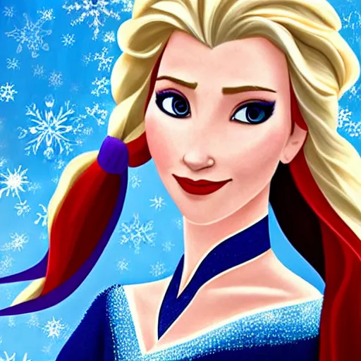 Prompt: a portrait of Scarlett johansson as elsa from frozen