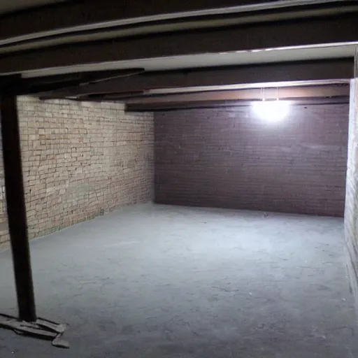 Image similar to empty dark basement, unfinished, craigslist photo