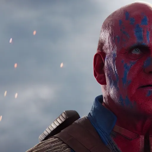 Image similar to steve carell as yondu udonta, movie still, photorealistic, 8 k