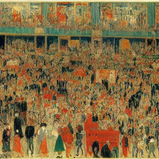 Prompt: Crowd of busybodies. James Ensor.