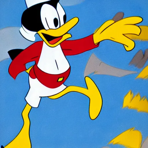 Prompt: donald duck animated by ralph bakshi