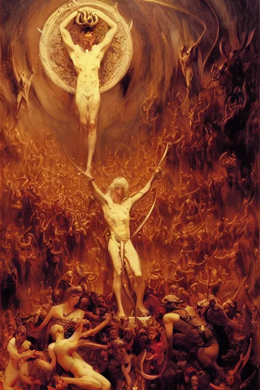 Image similar to the seventh circle of hell from dante's divine comedy. highly detailed painting by gaston bussiere, craig mullins, j. c. leyendecker 8 k