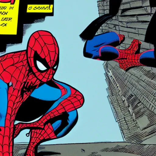 Image similar to spider man comic where peter park dies from cancer