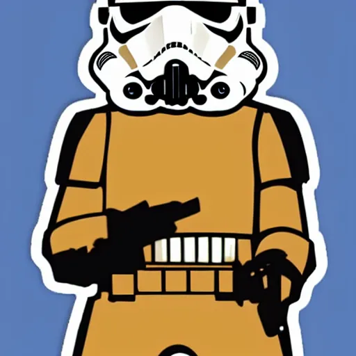 Prompt: a nice vector sticker of a star-wars-storm-trooper