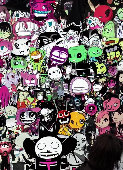 Image similar to hot topic anime convention, invader zim merch