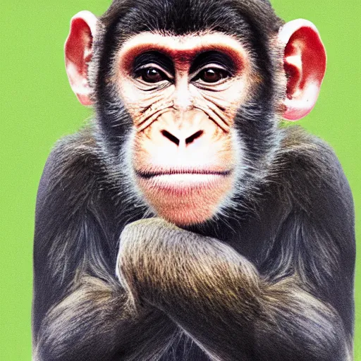 Image similar to Portrait of a monkey holding a camera