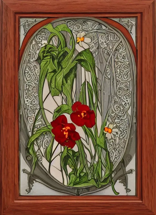 Image similar to art nouveau onment symbolique pimpernel