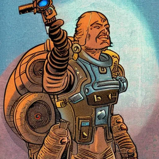 Image similar to space warrior incal from steampunk science fiction