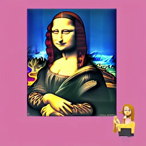 Prompt: Mona Lisa painting, smiling, anime style, digital, big eyes, uwu, weeb, japanese