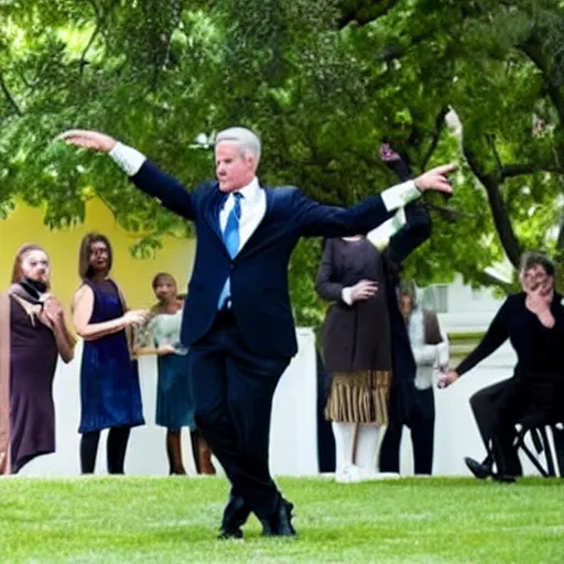 Image similar to Kevin McCarthy dancing his heart out. White House photo.