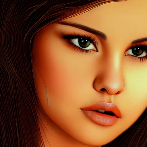 Image similar to photorealistic digital painting of selena gomez as celery, hd, artstation, 4 k wallpaper