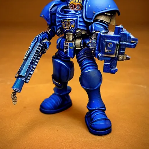 Image similar to hyper realistic warhammer 40k ultramarine