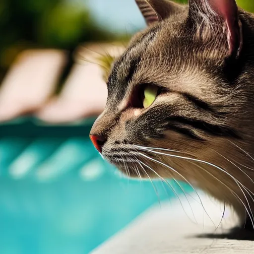 Image similar to cat at poolside